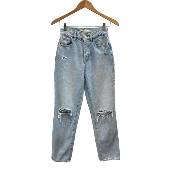 PacSun High Rise Ripped Knee Dad Jeans Light Blue Wash Size 25 - Picture 3 of 12